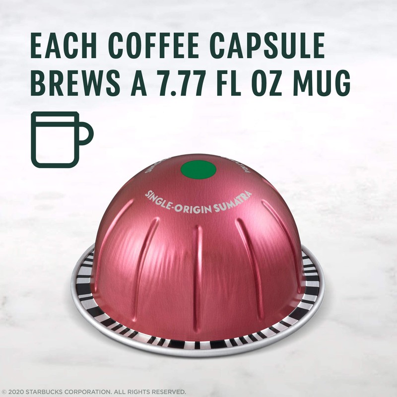 Starbucks by Nespresso Vertuo, Single-Origin Sumatra, Dark Roast Coffee, 32-count