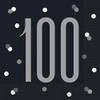 Unique 83552 Black Polka Dots 100th Birthday Luncheon Napkins Disposable
