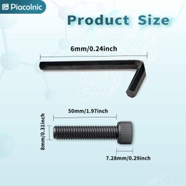 M8 x 50mm Socket Head Cap Screws, 20 Pcs Hex Socket Cap Screws with 2 Wrench, Bolts and Nuts Assortment Kit Alloy Steel Socket Head Cap Screws Alloy Steel Fully Threaded for Home Office