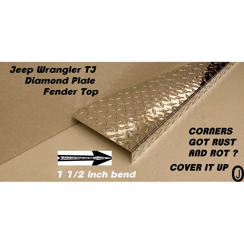 Fits JEEEP WRANGLER TJ DIAMOND PLATE FENDER TOP COVERS WITH