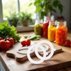 2Pcs White Silicone Jar Gaskets Replacement Rubber Seals Rings Sealing