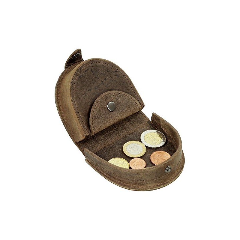 Leather Men's Schütter Coin Purse, Polished & Oiled Cowhide Leather,