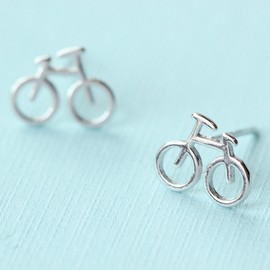 URBAN SHe° 925 Sterling Silver Cycle Bike Cyclist Cycling Studs Earrings Sports Lover