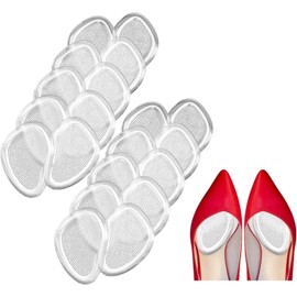 CHEHILL Plantillas de Gel para Zapatos, 10 Pares Almohadillas Reutilizables para Hombres y Mujeres, Antideslizantes y Ergonómicas, Alivian Dolor Metatarsal, Aptas para Todo Tipo de Calzado