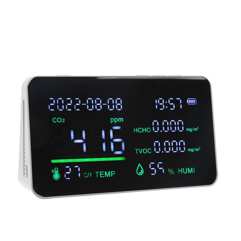 CO2 Detector ABS and Electronic TVOC Sensor Components Digital Temperature