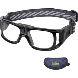 Sports Goggles Glasses Men Racquetball Basketball Football Eyewear Protective Glasses Shock Collision Lens Replaceable - Color: Grey Frame White Pad