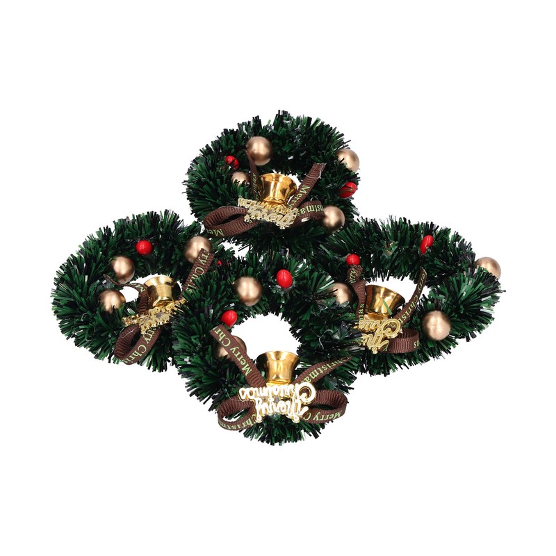 10Pcs Christmas Wreaths Miniature Scene Models Dollhouse Accessories for Above