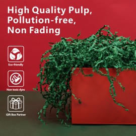 ROSYJUNE 1LB Crinkle Cut Paper Shred Filler, Green Shredded Paper for Gift Baskets Boxes Filling, Christmas Birthday Holiday Decoration ﻿