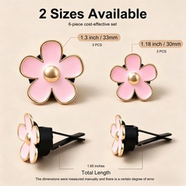 6 Pcs Pink Daisy Car Vent Clip Essential Oil Diffuser