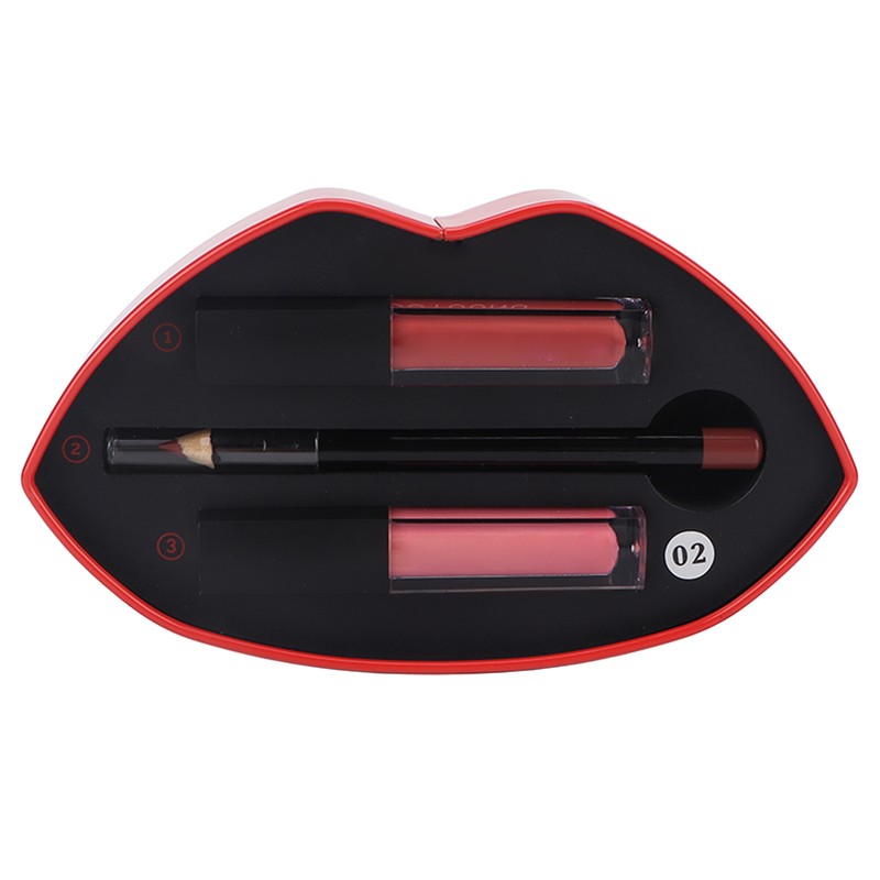 Lip Gloss Set Matte Glitter Liquid Lipstick Lip Liner Long
