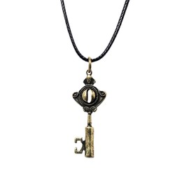 Ticome The Owl House Key Necklace Zinc Alloy Electroplate Cartoon Lovers Bronze Retro Cute Amity Cosplay Costume for Woman Men Fans Jewelry Presents