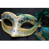 Masquerade Mask Teal Glitter Women Party Mask Masquerade Mask with