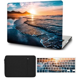 Hard Case Compatible with MacBook Pro 16 inch Case 2023 2022 2021 Model A2991 A2780 A2485 with Retina Display & Touch ID, Plastic Hard Shell Case & Keyboard Cover Skin & Sleeve Bag, Beach