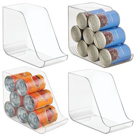 mDesign Plastic Kitchen Storage Organizer Bins - 4 Pack, Clear