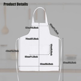 EOGRFW Cooking Apron, White Aprons with 2 Pockets, Adjustable Apron, White Cooking Apron for Men Women, Unisex Chefs Apron, Bib Apron for Kitchen, Waiter, Hairdresser, Barista, White