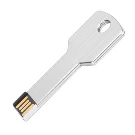 Wisoqu Unidad Flash USB, Unidad USB en Forma de Llave Plug and Play U Disco para el Uso de Automóviles, Computadoras, Etc., Plateado, Transmisión Rápida (16GB)