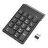 Wireless Number Pad 2.4G Receiver Black 18 Concave Keys Battery
