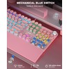 AULA F2088 Typewriter Style Mechanical Gaming Keyboard,Rainbow LED Backlit,Removable Wrist