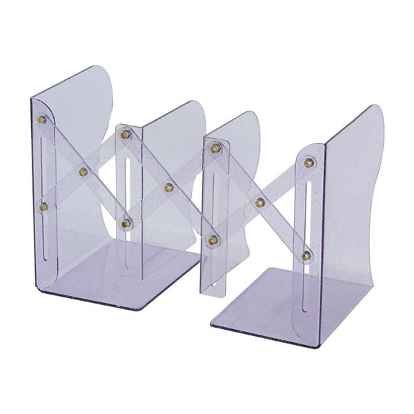 Clear Acrylic Bookends for Shelves,Decorative Heavy Book Ends Unique Adjustable