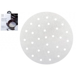 PMS Pack of 50 20cm Round Air Fryer Sheets Disposable Paper Liner Multi Purpose Parchment Sheets Cooking Baking Roasting