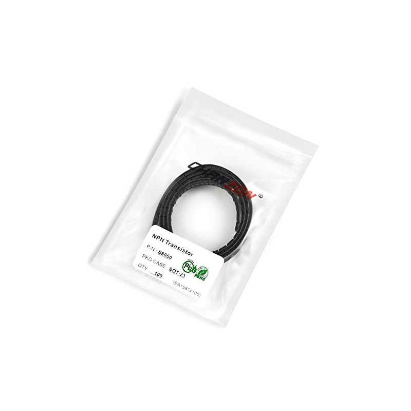 Chanzon S8050 SOT-23 NPN Transistor 0.5A SMD Pack of 100