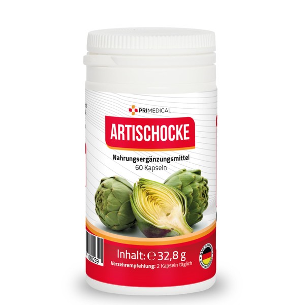 Artichoke Capsules Vegan with Artichoke Extract 800 mg per Daily Dose primedical 1 x 60 Capsules
