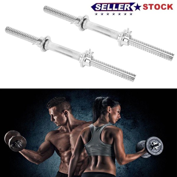 Unbranded 2Pack Adjustable Dumbbell Bar Threaded Barbell Handles Home Gym