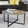 Household Essentials Walnut Industrial Narrow End Table | Metal C