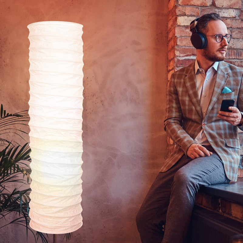 STOBOK Rice Paper Floor Lamp Shade Nordic Style Table Light