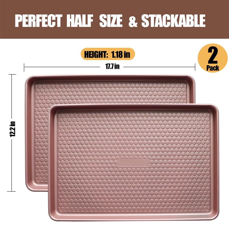 JOHO BAKING Large Baking Sheet Set (2 Pack) - Half