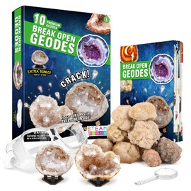 XXTOYS Crystal Geode, Crystal Geode, Christmas Present, Cracking, Self Cracking, Ore Excavation, Geode, Natural Stone, Set of 10