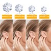 4 Pairs Cubic Zirconia Stud Earring Set Silver Earrings Sleeper