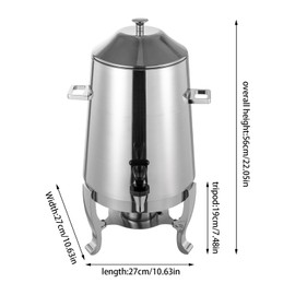 3.5 Gallon Hot Beverage Dispenser Coffee Chafer Coffee Dispenser Stainless Steel Coffee Urns Hot Drinks Dispenser With Fuel Tray For Milk Coffee Tea Water Juice 10.63X10.63X22.05In (Silver)