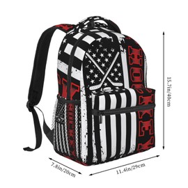 KOSUES Hockey Stick American Flag Laptop Backpacks Double Shoulder Laptop Pack Bag Daypack Back Pack Bags Rucksack Computer Bag with Side Pockets Front Zipper Pockets For Commutes Travel