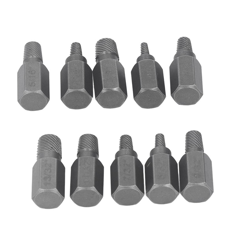 10Pcs Damaged Screw Extractor Hex Bolt Stud Remover Removal Tool