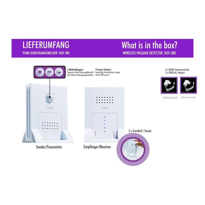 m-e DGF-300 Wireless Continuity Detector White - Wireless Passage Alarm