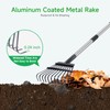 GreatBuddy Adjustable Leaf Rake, 8'' Wide Metal Rake, Perfect for