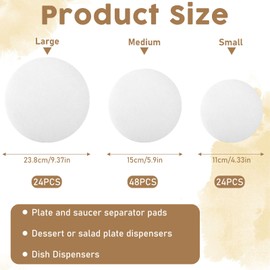 Xthrotsenk Plate China Storage Dividers 96 Pcs Felt Plate China Storage Containers Dividers Protectors Thick and Soft Dish Storage, Round Plate Separators Pads for Packing Stacking Cookware(3 Size)