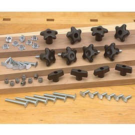 Jig Parts Hardware Kit-Build Your Jigs & Fixtures w/Woodworking Jigs and Accessories Kit-Wood Working Set Includes Star Knobs,T-Nuts,Threaded Inserts,T-Bolts for T-Track & More for Shop Setup