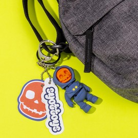 syottoys Astro Skelly Collection Flexy Toy Keychain - Colorful Skull & Astronaut Keychain, Movable Figure Design, Flexible Joints, Fun & Unique Gift, Made in Korea - Matte Syot