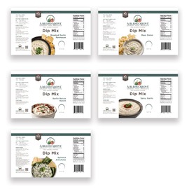 A Blend Above Best Sellers Dip Mix 5 Pack Includes Roasted Garlic Parmesan, Maui Onion, Garlic Bacon Ranch, Spicy Garlic, and Spinach Artichoke, Gluten-Free, No MSG, All Natural, No Preservatives, Vegetable Dip, Keto Friendly, Low Carb, Low Sodium, Easy 