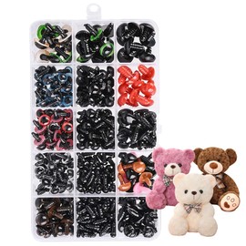 792PCS Plastic Safety Eyes and Noses Kit with Washers, 5mm to 14mm Assorted Colors Safety Eyes Noses for Plush Dolls, Eye Noses Set for Stuffed Animals Crochet Dolls DIY Crafts Making Supplies