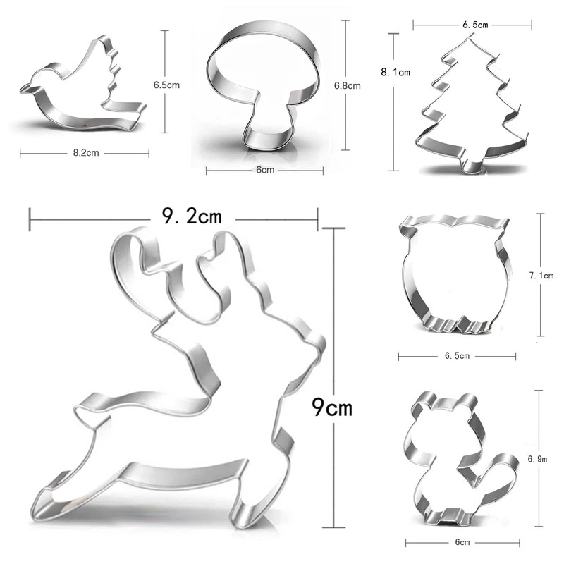 Cookie Cutters Forest Animals Set of 10 Squirrel, Mushroom, Bird,