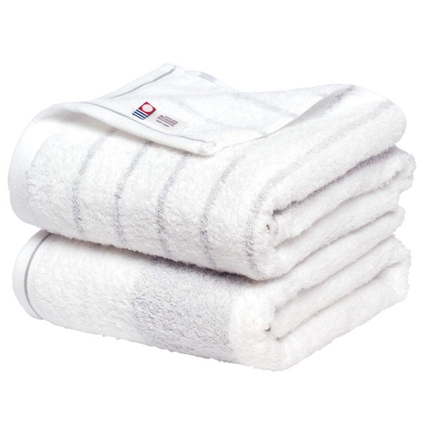 Broome Natural Border Bath Towels, Pack of 2, Soft Towels,