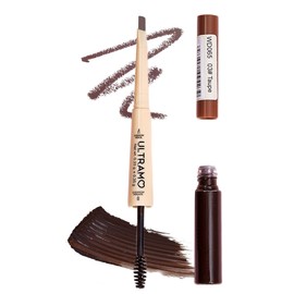 Lapiz de Cejas Multifuncional, Lápiz y gel para cejas 2 en 1, Define y Peina, Textura Cremosa Fácil Deslizamiento, Alta pigmentación, impermeable,... 