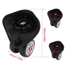 Alomejor Luggage Wheel 2-Piece Universal PVC Luggage Swivel Wheels Luggage Trolley Wheels