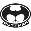 Funny Buttman Superhero Hardhat Helmet Vinyl Sticker Decal - White,