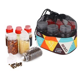 6 Piece Outdoor Seasoning Spice Container, Spice Container Set, Spice Jar Kit, Camping Spice Travel, Spice Jars for Camping, BBQ, Picnic, Travel, Outdoors