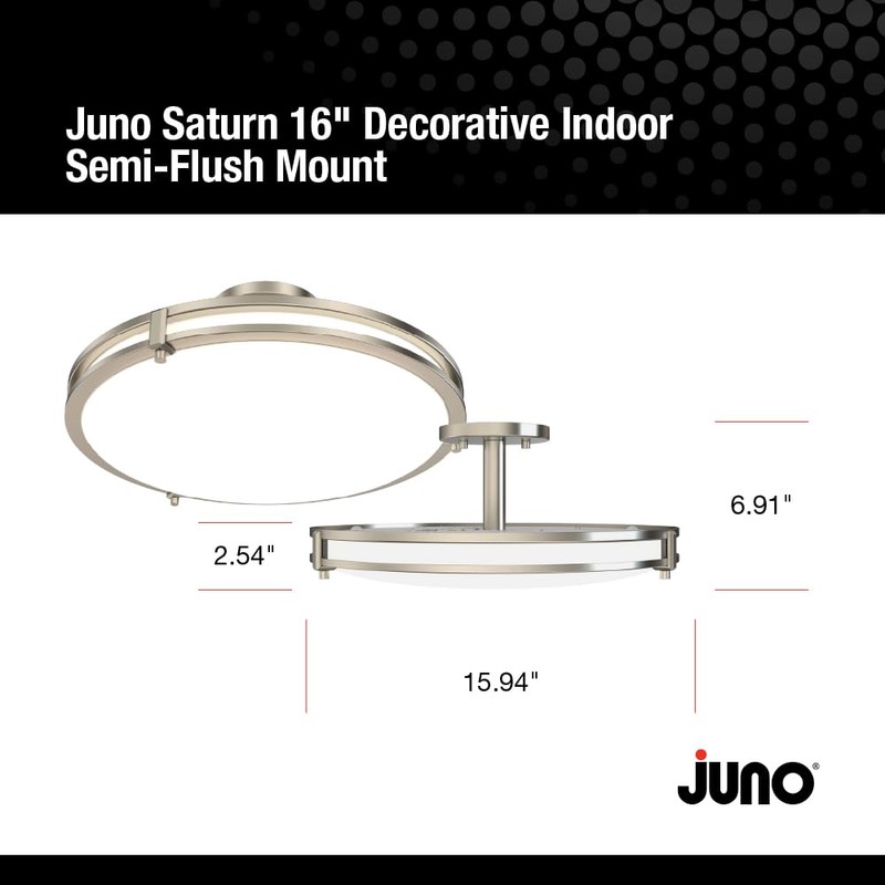 Juno Saturn Semi-Flush Mount Ceiling Light with Switchable Color Temperature