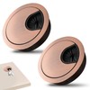 2 Pcs Desk Cable Grommet 60mm Zinc Alloy Desk Grommet Round Desk Table Grommet Cable Tidies Desk Wire Hole Cover for Management of Office & Computer Desk (Rose Gold)